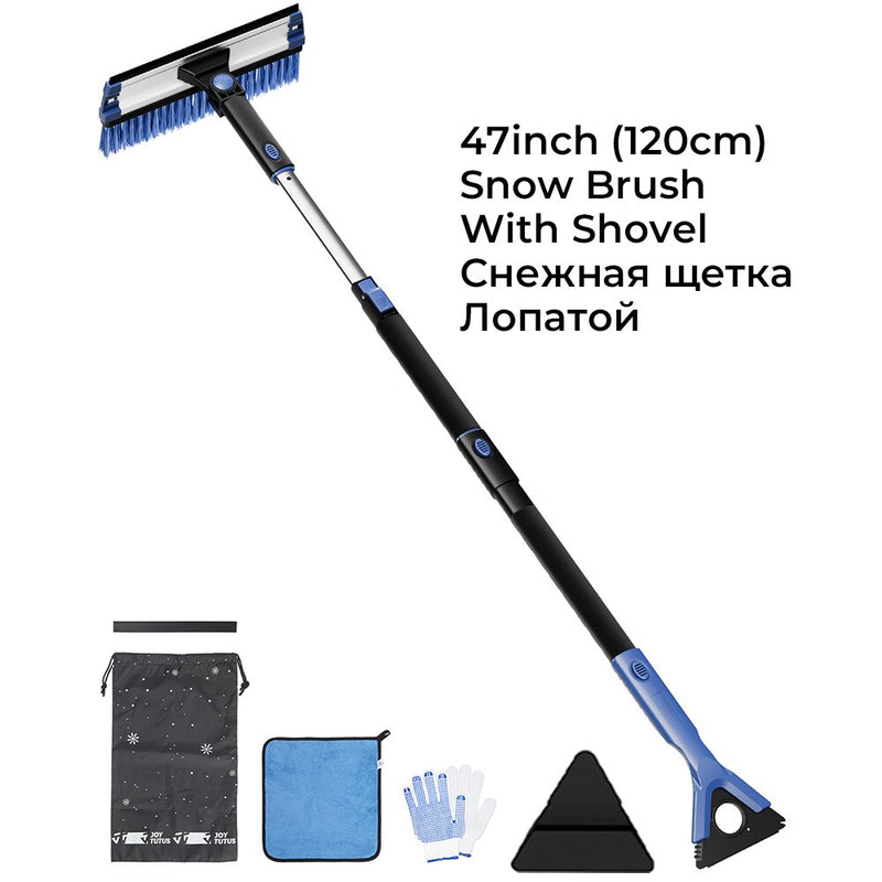 Pala para nieve extensible 4 en 1, raspador de hielo para vidrio de coche, cepillo para nieve, removedor de agua para coche, Auto, SUV, limpiador de escarcha, herramienta de invierno