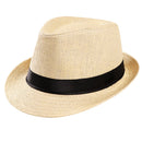 Unisex Sunhat Women Men Fashion Summer Casual Trendy Beach Sun Straw Jazz Band Hat Cowboy Fedora Hat Gangster Cap