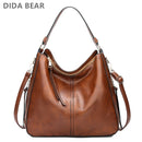 DIDABEAR Hobo Bag Leder Damen Handtaschen Damen Freizeit Umhängetaschen Mode Geldbörsen Vintage Bolsas Große Kapazität Tragetasche