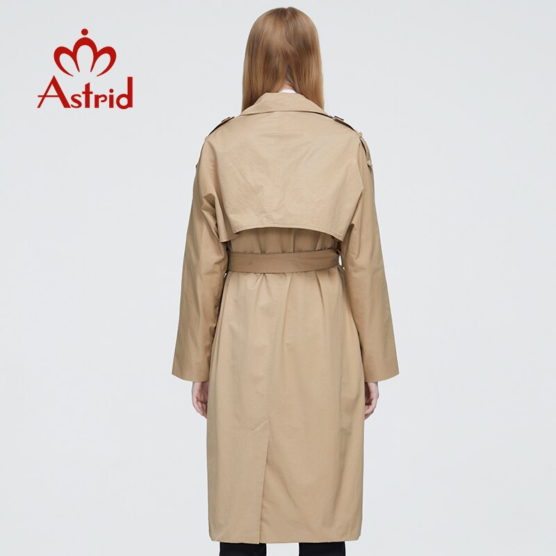 Astrid New Spring Autumn Trench Coat long Fashion Windproof  hood large size Outwear Windbreaker female clothing 7246