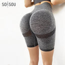 SOISOU Neue Yogahosen Strumpfhosen Frauen Nahtlose Leggings Sport Frauen Fitness Hohe Taille Push UP Sport Shorts Nylon Leggings Für Frauen