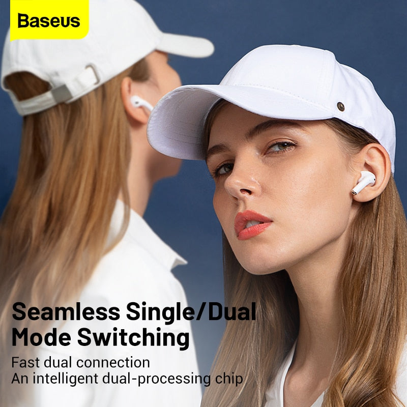 Baseus W3 TWS True Wireless Kopfhörer Bluetooth-Kopfhörer mit Mikrofon Handfree-Ohrhörer für iPhone Xiaomi Huawei Gamer-Headset