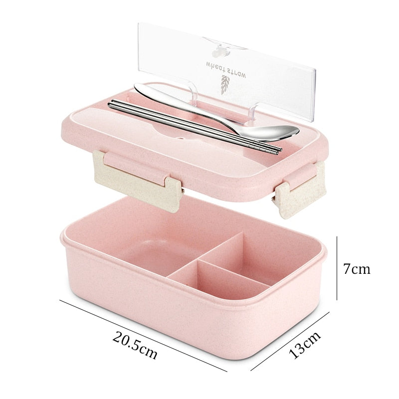 Lunch Box Food Container Bento Box Heated Lunchbox Kids Lunchbox Snack Straw Wheat Korean Sealed Student Plastic Box for Food