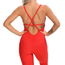 Damen Neckholder Long Jumpsuits Skinny Backless Sleeveless Workout Overalls Trainingsanzug Sportswear Fashion Yoga Suit Gym Sport Set