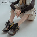 Smile Circle Women Sneakers Flat Platform shoes Suede Leather fashion casual Breathable Thick bottom Ladies Shoes