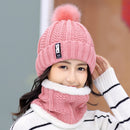 Frauen Wollstrickmütze Skimütze Sets für Frauen Winddicht Winter Outdoor Stricken Warm Dick Siamesischer Schal Kragen Warme Mütze Mädchen Geschenk