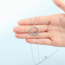 JewelOra Personalisierte Namenskette aus 925er Sterlingsilber mit 2 Geburtssteinen. Benutzerdefinierte Doppelkreis-Paarketten für Verliebte