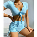 Neue Frauen Nahtlose Yoga Set Fitness Sport Anzüge Gym Kleidung Push Up 2 Stück BH + Gym Kurze Hosen Weibliche Laufende Trainingshose