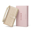 FOXER Brand Damen Lange Kuhleder Geldbörsen Damen Handtaschen Berühmte Designer Geldbörsen Damen Geldbörse Mode Weibliche Rindsleder Geldbörse