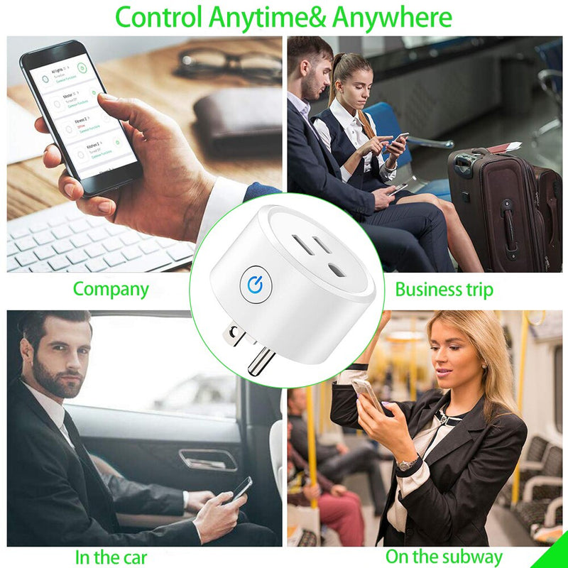 Smart Plug WiFi Mini Socket Smart Outlet, funciona con Alexa y Google Home, no requiere Hub, controla tus dispositivos a distancia