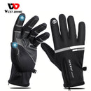 WEST BIKING Fahrrad-Touchscreen-Handschuhe Winter-Thermo-Winddichte warme Vollfinger-Handschuhe für Radfahren Männer wasserdichte Fahrradhandschuhe