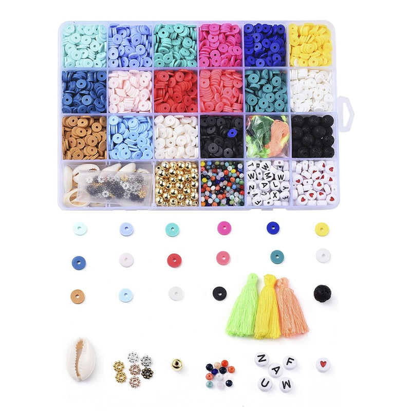 4800 ~ 5280 unids/caja 6mm cuentas redondas planas de arcilla polimérica Chip disco espaciador suelto cuentas Heishi hechas a mano para hacer joyería DIY pulsera