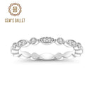 GEM'S BALLET 0,008 Karat Moissanite Ring EF Farbe Eternity Band 925 Sterling Silber Ehering für Damen Edlen Schmuck