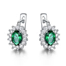 UMCHO Solide 925 Sterling Silber Edelstein Ohrclips für Frauen Blau Saphir Edlen Schmuck Hochzeit Verlobung Valentinstag Geschenk