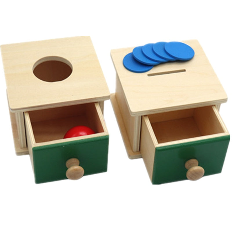 Montessori Kinder Spielzeug Baby Hölzerne Münzbox Ball Box Lernen Pädagogisches Vorschultraining Baby Early Learning Toy