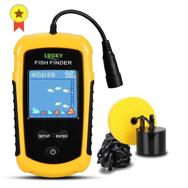 FFC1108-1 Alarm 100M Tragbarer Sonar-Fischsucher Angelköder Echolot Fischfinder Alarmgeber See-Meeresangeln