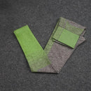 SHINBENE Stretchy Hohe Taille Nahtlose Athletische Sport-Workout-Strumpfhosen Damen Gestreifte Hüfte Verstärkende Lauf-Gym-Fitness-Leggings