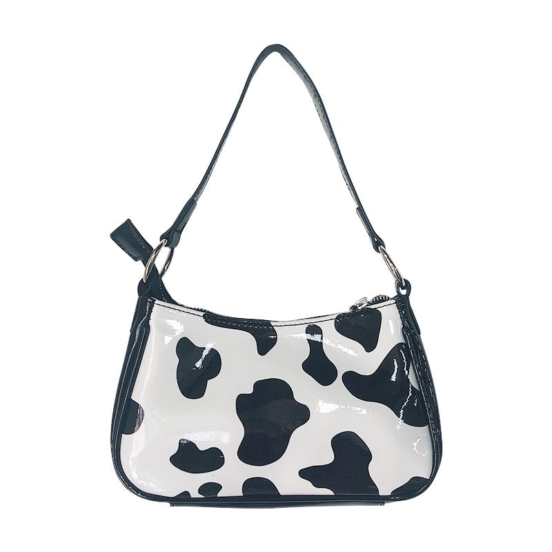 Retro Cow Pattern Women Messenger Handbags sac harajuku PU Leather Street Casual Solid Zipper Shoulder Bags Bolsa Mujer 2020 New