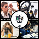 Fosoto 18-Zoll-Fotobeleuchtung Zweifarbiges LED-Ringlicht 80W Ringlichtlampe mit Stativ für Kamera-Telefonmikrofon