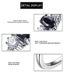 UMCHO Luxus Natürlicher Schwarzer Spinell Prinzessin Diana Ringe Echte 925 Sterling Silber Verlobungsringe Für Frauen Hochzeit Schmuck