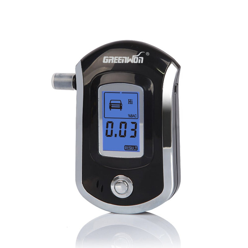 GREENWON LCD Digital Breath Alcohol Test Analyzer Breathalyzer Tester Alcoholicity Meter Detector Black