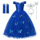 Disney Mädchen Cinderella Cosplay Kostüm Kleid Kinder Ärmellose Prinzessin Party Kleider für Baby Mädchen Halloween Geburtstag Kleidung