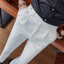 Pantalon Homme Britischer Stil Business Formelle Kleidung Anzughose Herrenbekleidung Solide Slim Fit Lässige Büro Gerade Hose 5 Farben