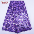 Kalume Weißer afrikanischer Tüll-Spitzenstoff Pailletten 5 Yards 2021 nigerianischer Mesh-Spitzenstoff Hohe Qualität zum Nähen von Hochzeitstüchern F1999