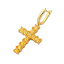 TOPGRILLZ Micro Paved Cross Full Bling Iced Out Ohrring Kubikzirkon Gold Silber Farbe Charm Ohrstecker Hip Hop Schmuck