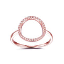 Klassische Mode aushöhlen Hoop funkelnder weißer und rosafarbener Ring Zirkonia Schmuck echte massive 925 Sterling Silber Ringe