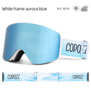 COPOZZ OTG Magnetische Skibrille Snowboard Maske für Männer Frauen Personalisierte Brillen Zylindrischer UV400 Schutz Schneebrille Erwachsene