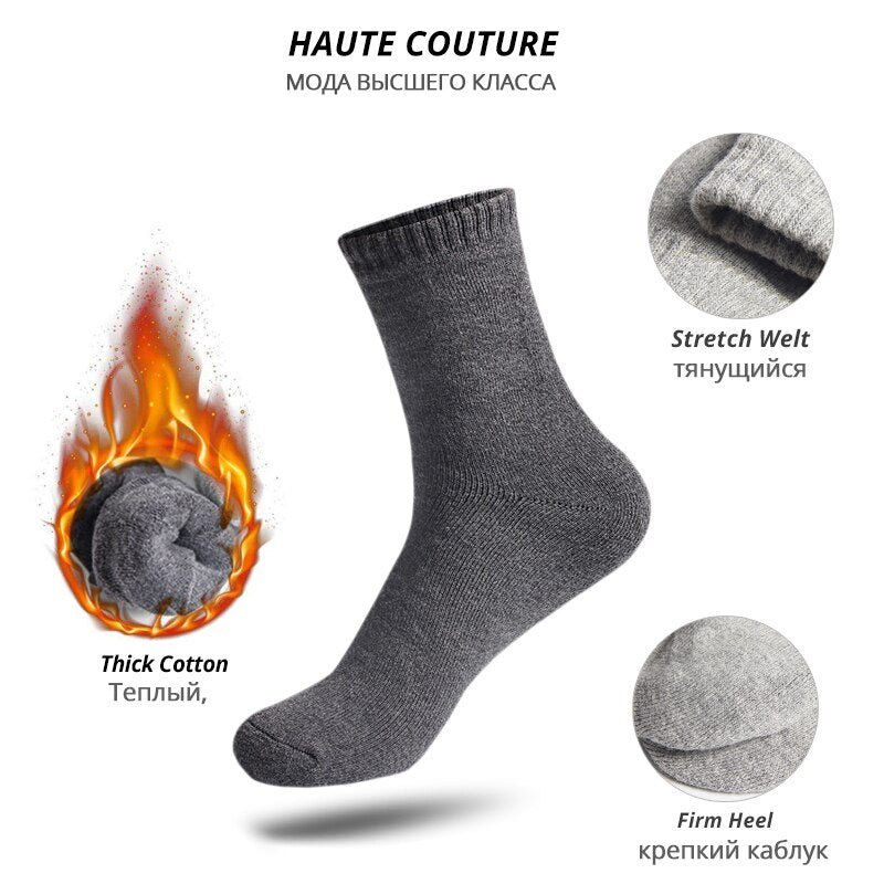 HSS Marke 100% Baumwolle Herrensocken Hohe Qualität 5 Paar Verdicken Warme Business Socken Schwarz Herbst Winter Für Männer Thermisch