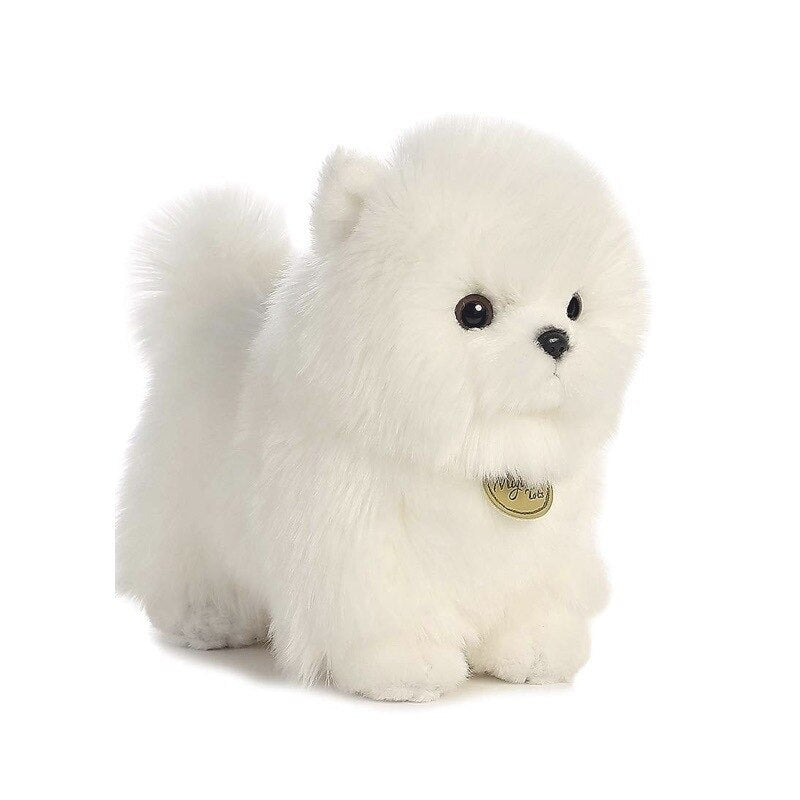 23cm Lifelike Pompom Dog Plush Toy Simulation Stuffed Animal Fluffy Dog Soft Doll Kids Toys Birthday Christmas Gift for Kids