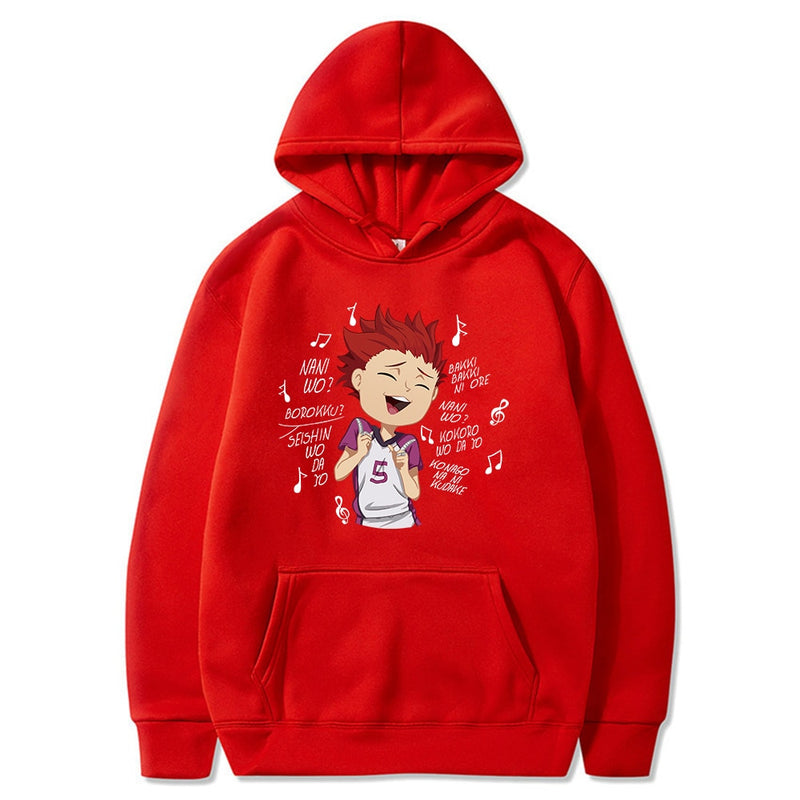 Funny Haikyuu Satori Tendou Hoodie Men Anime Manga Volleyball Long Sleeved Streetswear Hoodie