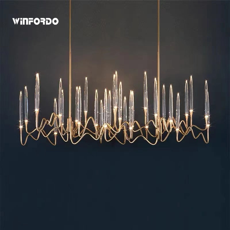 2023 Modern Luxury Light LED Crystal Chandelier Tree Branch Wedding Decoration Lamp For Dining Room Bedroom Winfordo IN STOCK