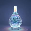 3D-Feuerwerk-Glasvasenform-Luftbefeuchter mit 7-farbigem LED-Nachtlicht-Aroma-Diffusor für ätherische Öle mit Ultraschall