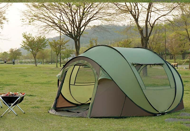 Nuevo estilo Pop Up Ultralarge 4 ~ 5 personas Velocidad completamente automática abierta con mosquitera Camping al aire libre Tienda de campaña en la playa Refugio solar
