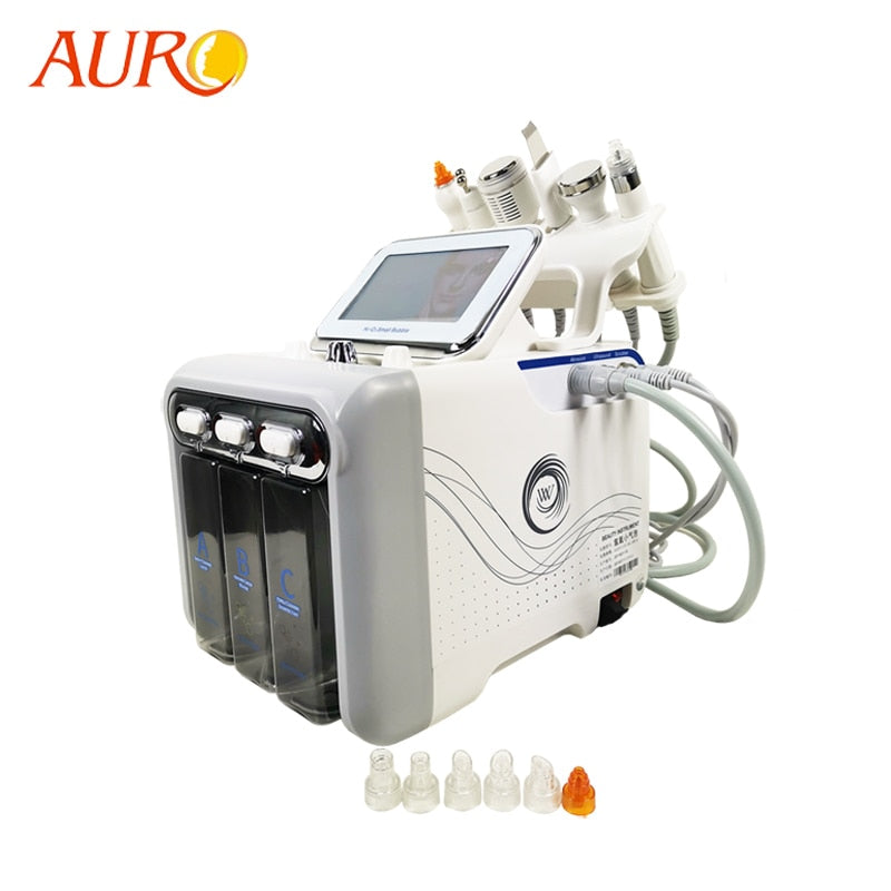 AURO Neues 6-in-1-Pro-Gesichtshydrdermabrasions-/Wasserpeeling-Hydrafacial-Mikrodermabrasionsgerät mit RF BIO Lifting Skin Scrubber