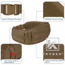 KRYDEX Tactical Padded Combat Waist Belt Multi Function MOLLE / PALS System Quick Release Buckle Military Belt Coyote Brown