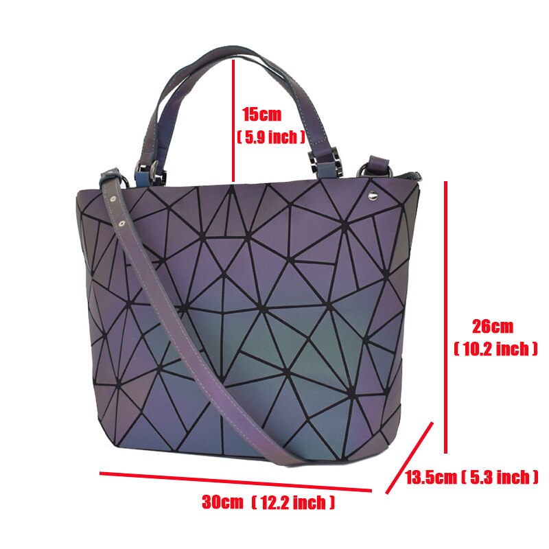 New Luminous Messenger Bags Women Bao Bag Diamond Tote Geometry Shoulder Bags Noctilucent Laser Plain Folding Bag Handbags bolso