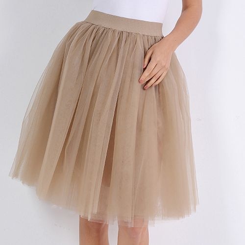 Falda de tul de 5 capas de calidad, faldas tutú plisadas para mujer, enagua Lolita, falda Midi para damas de honor, faldas Jupe Saias