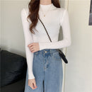 Frauen Pullover Pullover Herbst Winter Rollkragen Strickpullover Frauen Tops Langarm Kurz Schlank Pullover Mädchen