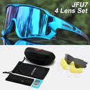 ACEXPNM Polarisierte Mountainbike Fahrradbrille Outdoor Sports Fahrradbrille UV400 4 Linsen Fahrradbrille Herren Damen Sonnenbrille