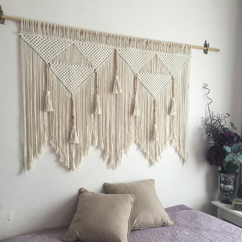 PATIMATE Macrame Wall Hanging Tapestry Wall Decoration Cotton Bohemian Handmade Woven Home Decoration Beautiful Gifts 55x70cm