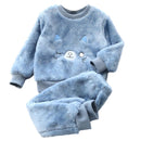 Kinder Nachtwäsche Winter Flanell Samt Schlafanzug Sets Baby Mädchen Schlafanzug Jungen Schlafanzug Cartoon Nachthemd Warme Plüsch Nachtwäsche