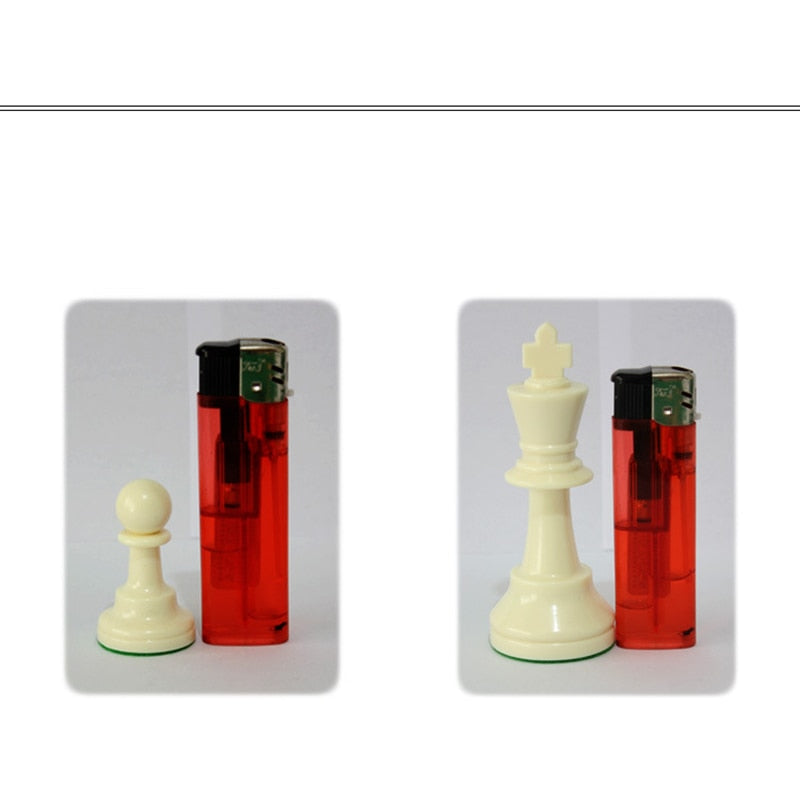 International Standard Chess Game Set Competition King 97 mm (3,82 Zoll) großes Kunststoff-Schachspiel mit Schachbrett 4 hinteres Spiel Yernea