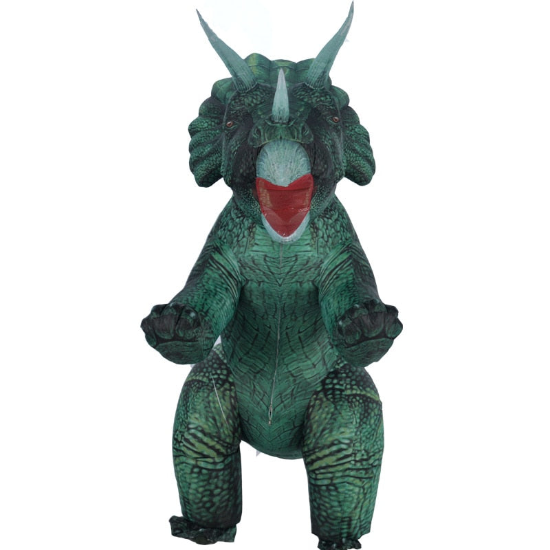 El más nuevo Cosplay inflable dinosaurio Triceratops paseo en TREX Animal mascota Anime para adultos hombres mujeres traje elegante disfraz de Halloween