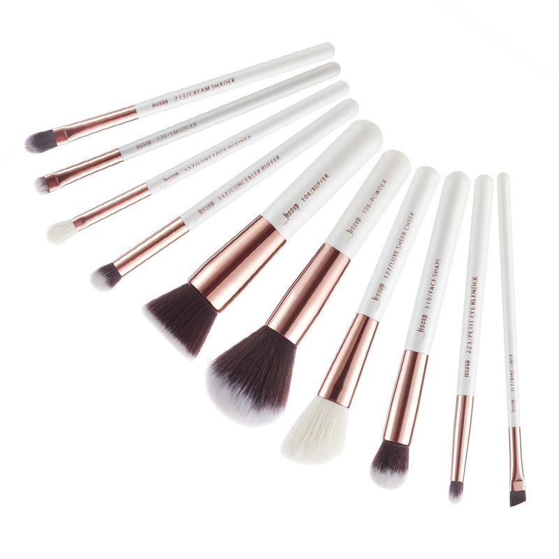 Jessup Make-up-Pinsel-Set Dropshipping Pearl-White-Rose-Gold Pinceaux Maquillage Cosmetic Tools Eyeshadow Powder Definer 6-25pcs