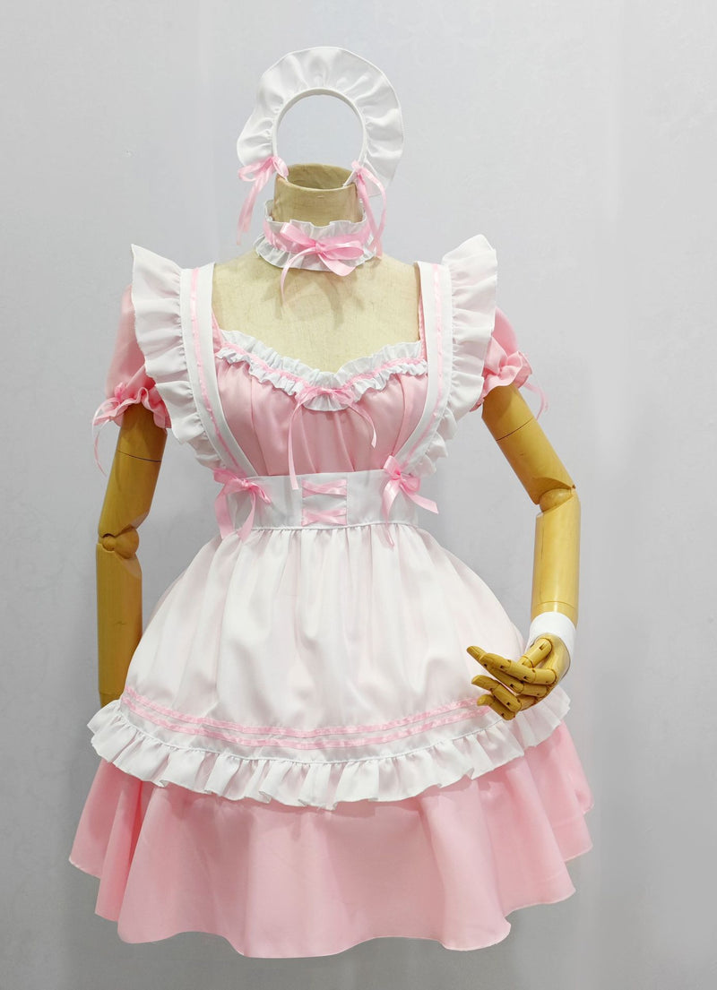 Amine Black Cute Lolita French Maid Cosplay Kostüm Kleid Mädchen Frau Kellnerin Maid Party Bühnenkostüme