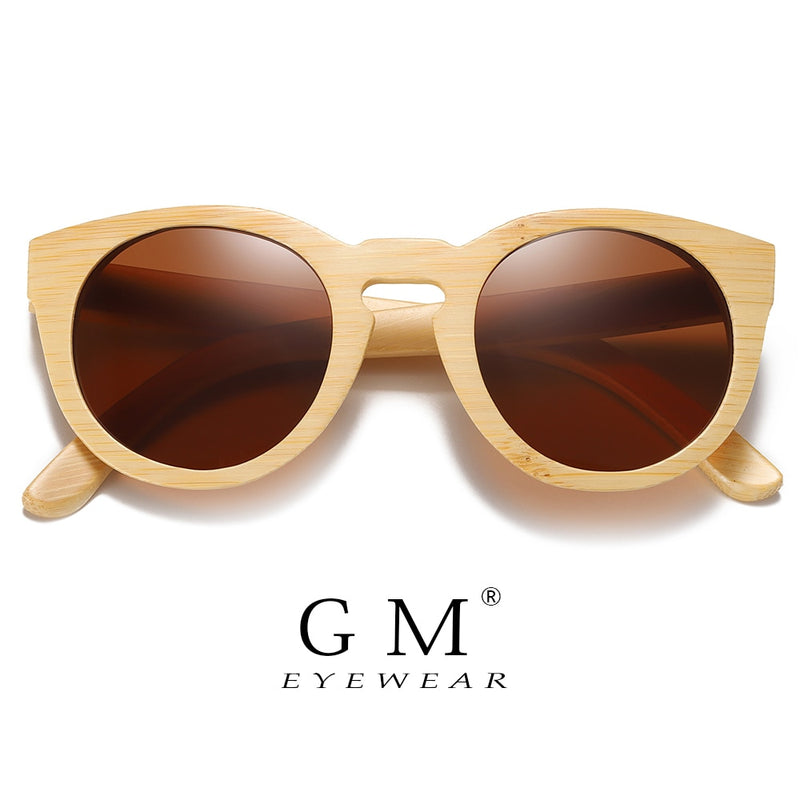 GM Natural Bamboo Sunglasses Women Polarized UV400 Brand Designer Classic Sun glasses Men Vintage Wooden Sunglasses S824